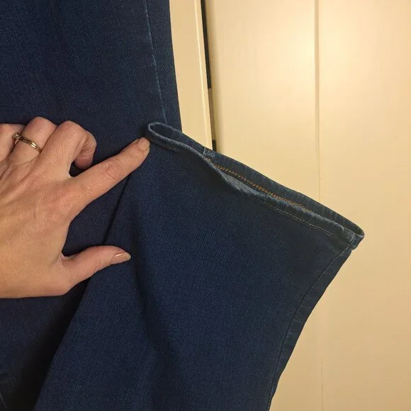 NYDJ Marilyn Straight Dark Wash Denim Jeans Size 12 - Picture 4 of 15